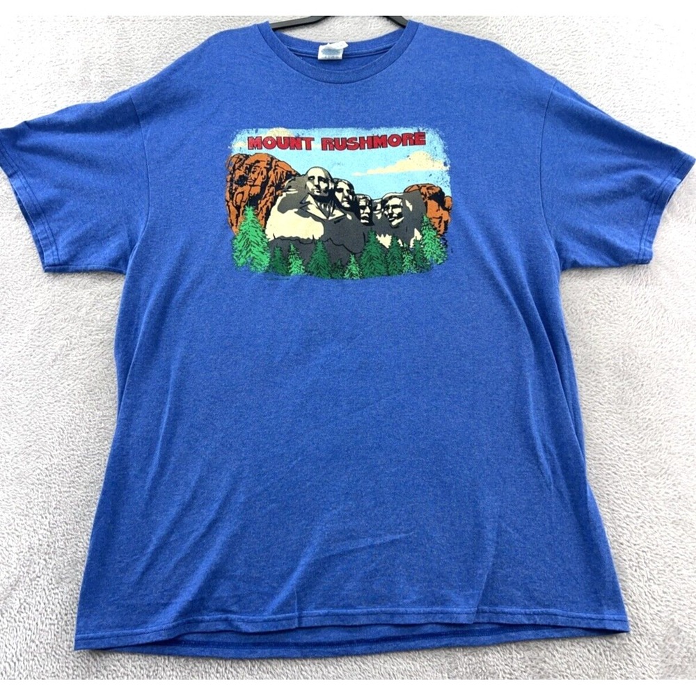 VTG Mount Rushmore Shirt Mens Size XL Blue Graphic Funny Tee Bare Bums